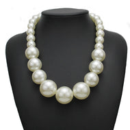 Fashion Big Imitation Pearl Short Temperament Elegant All-match Beaded Necklace Women