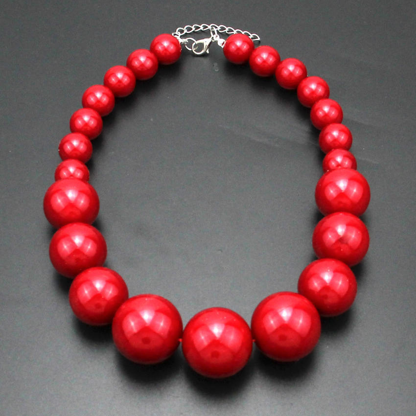 Fashion Big Imitation Pearl Short Temperament Elegant All-match Beaded Necklace Women