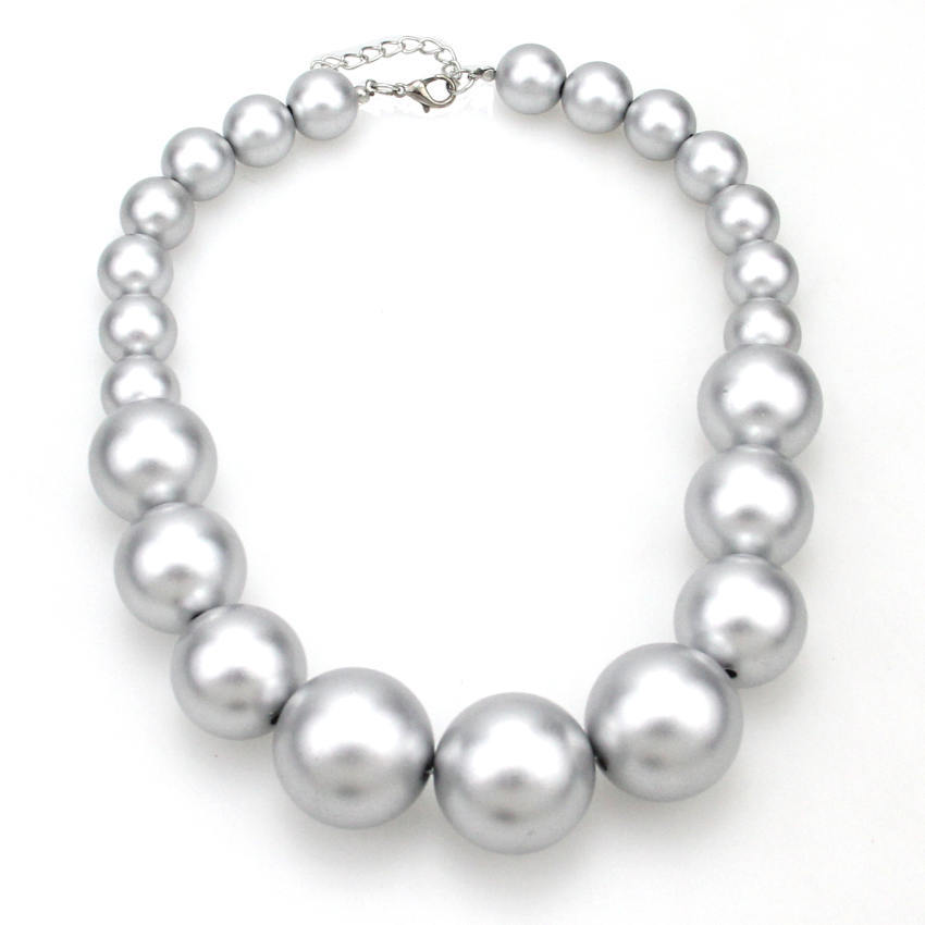 Fashion Big Imitation Pearl Short Temperament Elegant All-match Beaded Necklace Women